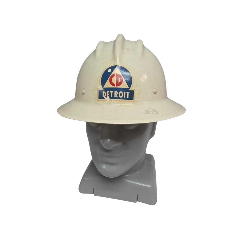 Vintage CD Detroit Bullard Hard Boiled Hard Hat Fiberglass LRG Civil Defense